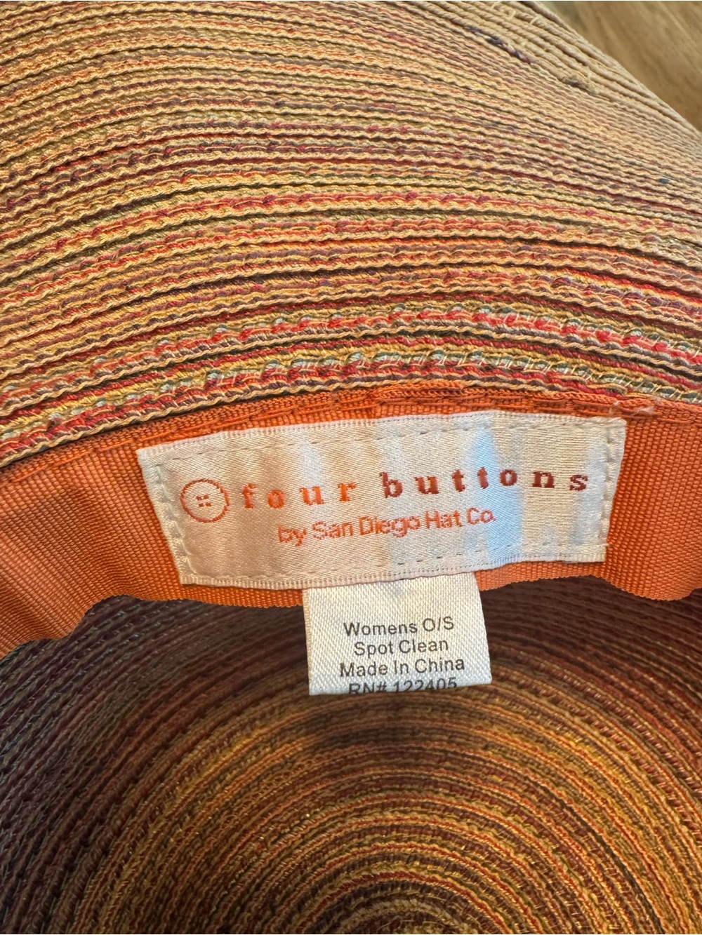 Four Buttons San Diego Hat Co Multicolor Wide Brim Sun Hat OS - Picture 4 of 7